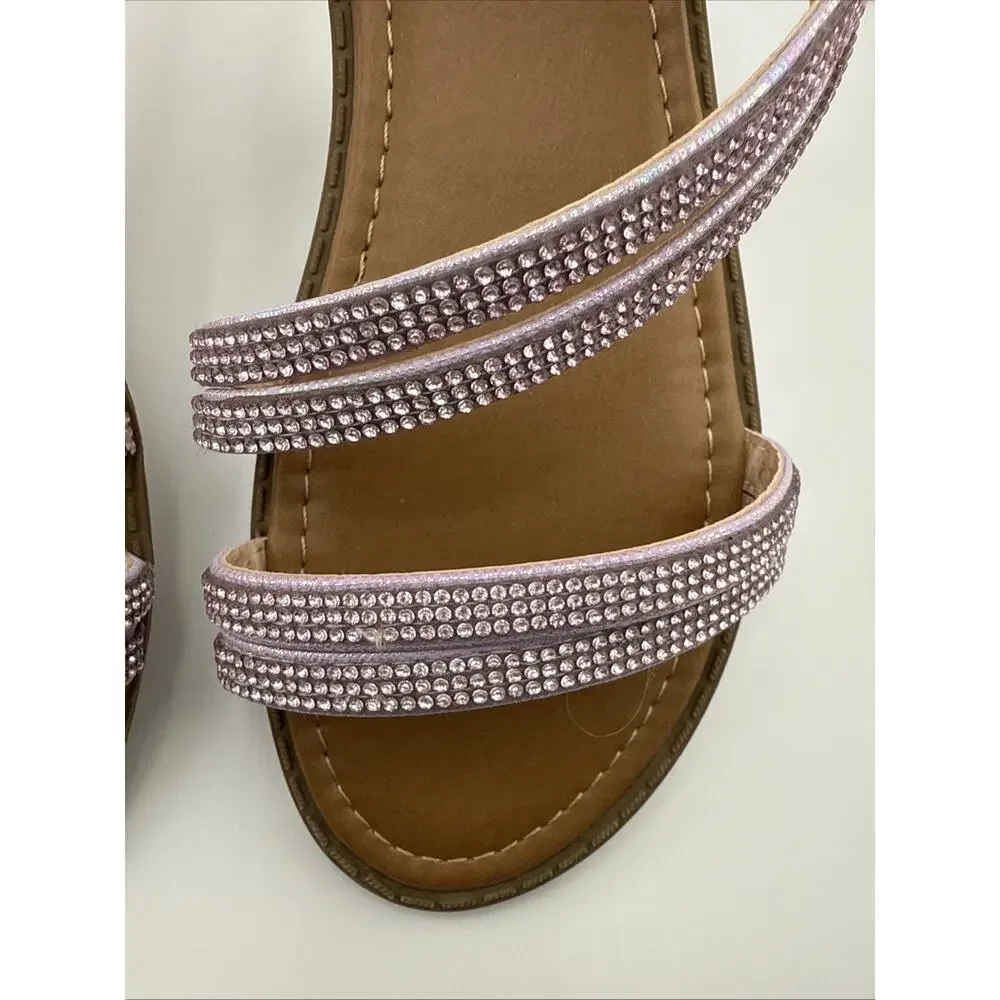 Jellypop Girls Size 4 Penny‎ style - Light Purple Crystal Strappy Sandals NWOT - Picture 3 of 7